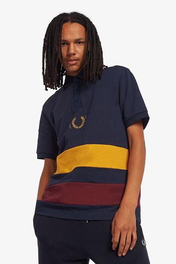 Camasa Barbati Fred Perry Scurte Sleeve Rugby Gri Inchis | RO 1527VRWD